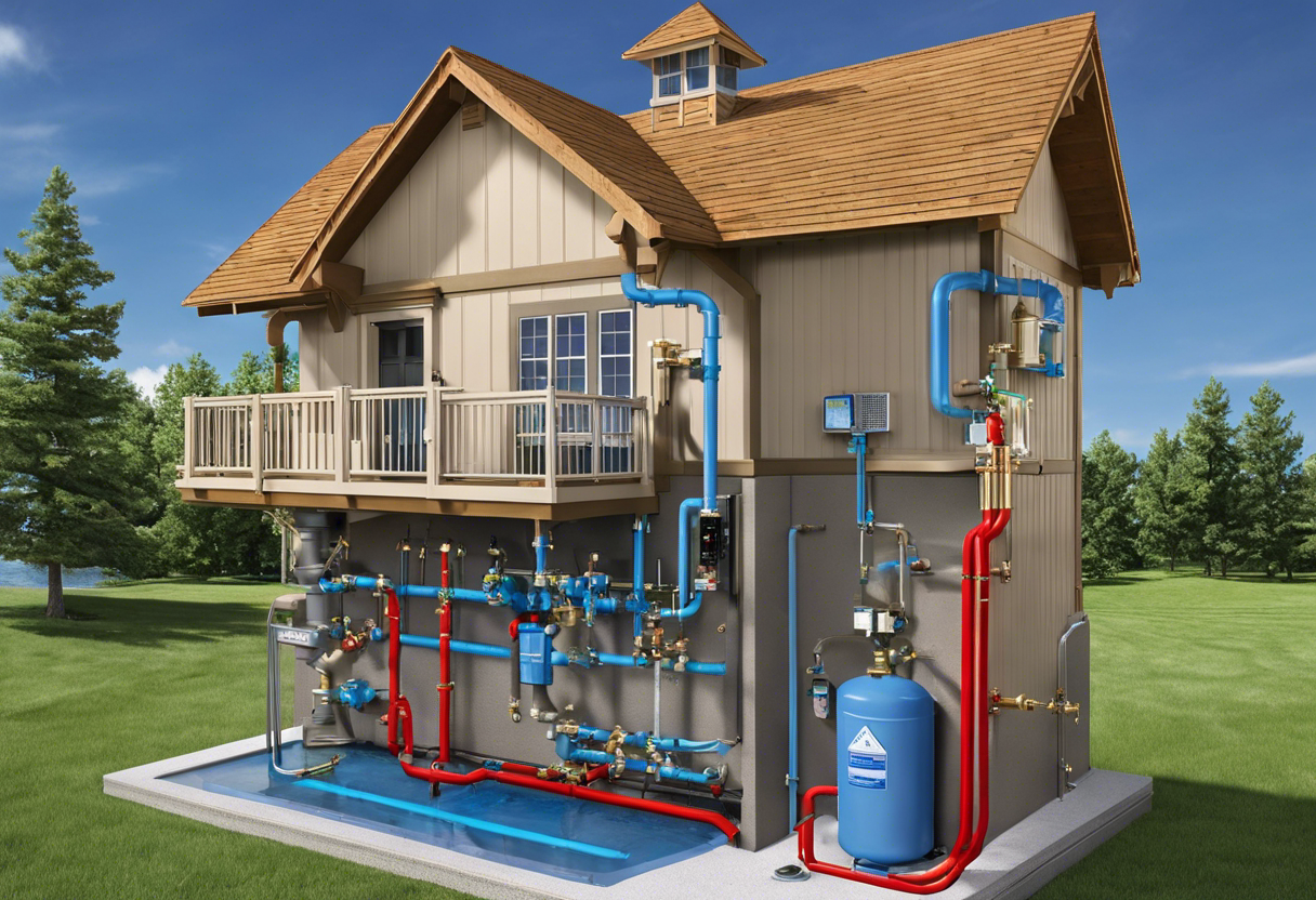 An image of a home water system with a backflow prevention device installed